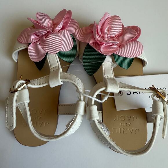 NEW Janie and Jack Bunny Pink Flower Sandal Girls 5 - Picture 5 of 10